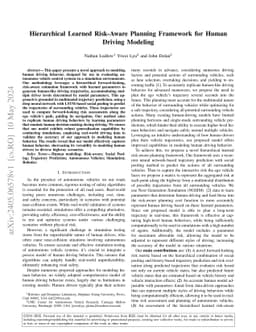 Hierarchical Learned Risk-Aware Planning Framework for Human Driving
  Modeling