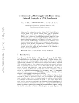 Multimodal LLMs Struggle with Basic Visual Network Analysis: a VNA
  Benchmark