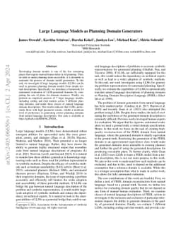 Large Language Models as Planning Domain Generators