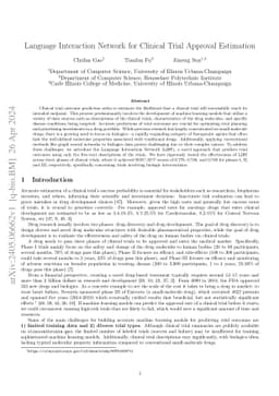 Language Interaction Network for Clinical Trial Approval Estimation