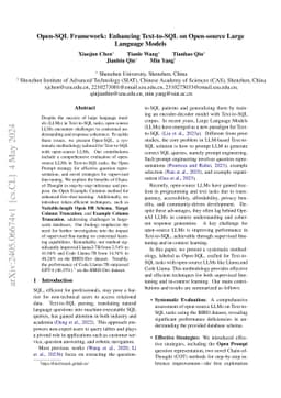 Open-SQL Framework: Enhancing Text-to-SQL on Open-source Large Language
  Models