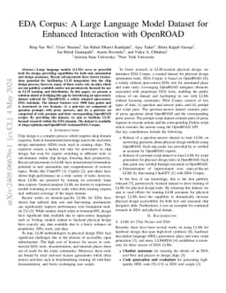 EDA Corpus: A Large Language Model Dataset for Enhanced Interaction with
  OpenROAD