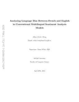 Analyzing Language Bias Between French and English in Conventional
  Multilingual Sentiment Analysis Models