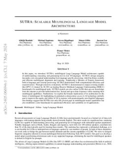 SUTRA: Scalable Multilingual Language Model Architecture