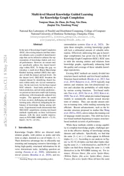 Multi-level Shared Knowledge Guided Learning for Knowledge Graph
  Completion