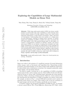 Exploring the Capabilities of Large Multimodal Models on Dense Text