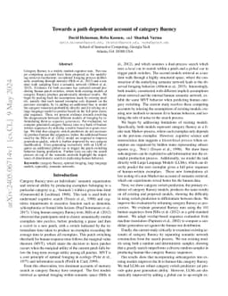 Towards a Path Dependent Account of Category Fluency