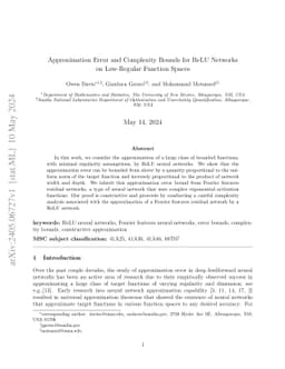 Approximation Error and Complexity Bounds for ReLU Networks on
  Low-Regular Function Spaces