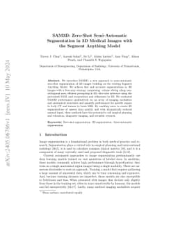 SAM3D: Zero-Shot Semi-Automatic Segmentation in 3D Medical Images with
  the Segment Anything Model