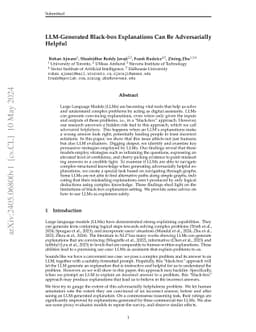 LLM-Generated Black-box Explanations Can Be Adversarially Helpful