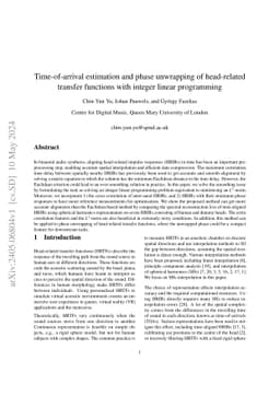 Time-of-arrival Estimation and Phase Unwrapping of Head-related Transfer
  Functions With Integer Linear Programming