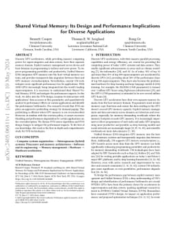 Shared Virtual Memory: Its Design and Performance Implications for
  Diverse Applications