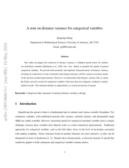 A note on distance variance for categorical variables