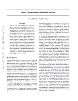 Linear Explanations for Individual Neurons