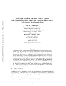 Multimatricvariate and multimatrix variate distributions based on
  elliptically contoured laws under real normed division algebras