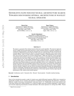 Generative flow induced neural architecture search: Towards discovering
  optimal architecture in wavelet neural operator