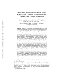 High-order Neighborhoods Know More: HyperGraph Learning Meets
  Source-free Unsupervised Domain Adaptation