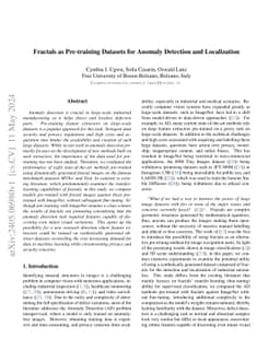 Fractals as Pre-training Datasets for Anomaly Detection and Localization