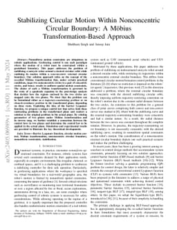 Mobius Transformation-Based Circular Motion Control for Unicycle Robots
  in Nonconcentric Circular Geofences