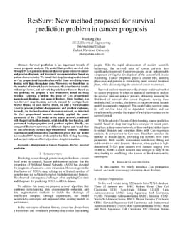 ResSurv: Cancer Survival Analysis Prediction Model Based on Residual
  Networks