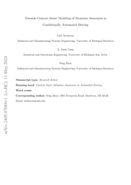 Towards Context-Aware Modeling of Situation Awareness in Conditionally
  Automated Driving