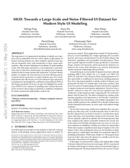 MUD: Towards a Large-Scale and Noise-Filtered UI Dataset for Modern
  Style UI Modeling