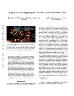 Designing and Evaluating Dialogue LLMs for Co-Creative Improvised
  Theatre