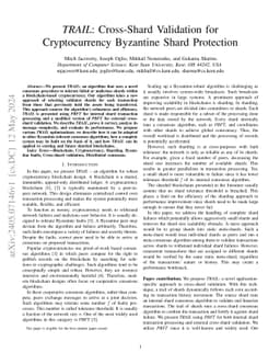 TRAIL: Cross-Shard Validation for Cryptocurrency Byzantine Shard
  Protection