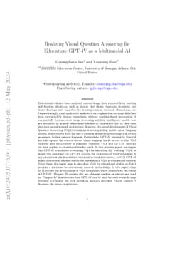 Realizing Visual Question Answering for Education: GPT-4V as a
  Multimodal AI