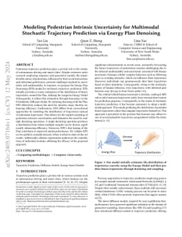 Modeling Pedestrian Intrinsic Uncertainty for Multimodal Stochastic
  Trajectory Prediction via Energy Plan Denoising
