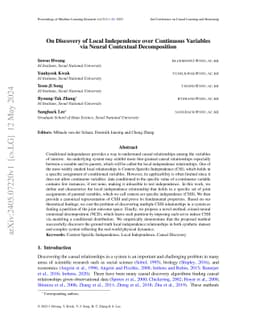 On Discovery of Local Independence over Continuous Variables via Neural
  Contextual Decomposition