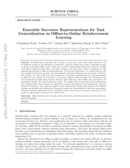 Ensemble Successor Representations for Task Generalization in
  Offline-to-Online Reinforcement Learning