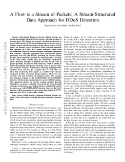 A Flow is a Stream of Packets: A Stream-Structured Data Approach for
  DDoS Detection