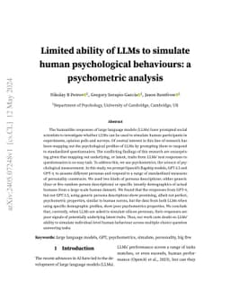 Limited Ability of LLMs to Simulate Human Psychological Behaviours: a
  Psychometric Analysis