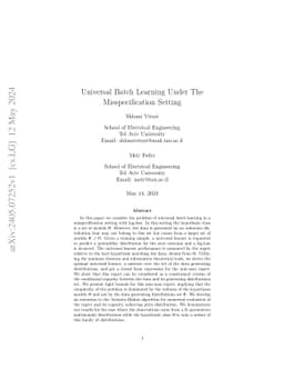 Universal Batch Learning Under The Misspecification Setting