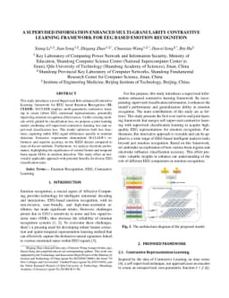 A Supervised Information Enhanced Multi-Granularity Contrastive Learning
  Framework for EEG Based Emotion Recognition
