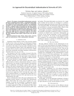 An Approach for Decentralized Authentication in Networks of UAVs
