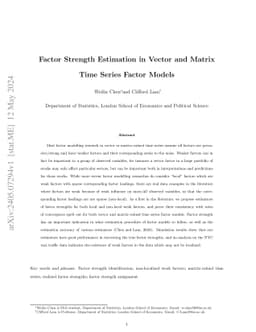 Factor Strength Estimation in Vector and Matrix Time Series Factor
  Models