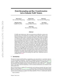 Point Resampling and Ray Transformation Aid to Editable NeRF Models