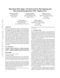 Quantum Mini-Apps: A Framework for Developing and Benchmarking
  Quantum-HPC Applications