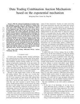 Data Trading Combination Auction Mechanism based on the Exponential
  Mechanism