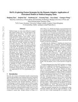 MoVL:Exploring Fusion Strategies for the Domain-Adaptive Application of
  Pretrained Models in Medical Imaging Tasks