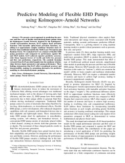Predictive Modeling of Flexible EHD Pumps using Kolmogorov-Arnold
  Networks