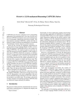 Oedipus: LLM-enchanced Reasoning CAPTCHA Solver