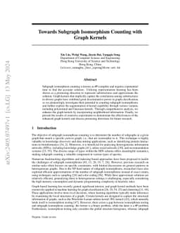Towards Subgraph Isomorphism Counting with Graph Kernels