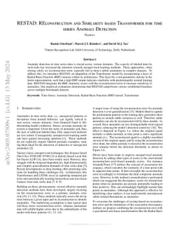 RESTAD: REconstruction and Similarity based Transformer for time series
  Anomaly Detection