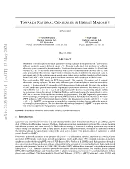 Towards Rational Consensus in Honest Majority