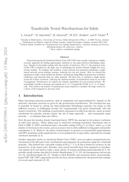 Transferable Neural Wavefunctions for Solids