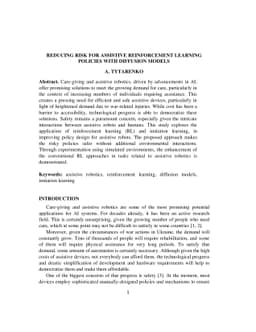 Reducing Risk for Assistive Reinforcement Learning Policies with
  Diffusion Models