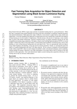 Fast Training Data Acquisition for Object Detection and Segmentation
  using Black Screen Luminance Keying
